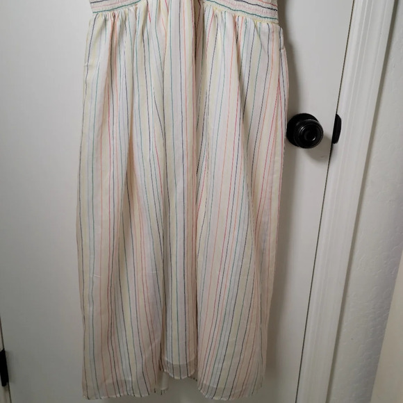 Madewell Ruffle-Strap Smocked Dress in Rainbow Stripe | Size XL | Maxi Dress - Picture 10 of 12